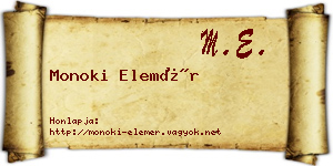 Monoki Elemér névjegykártya