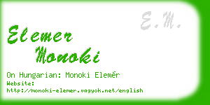 elemer monoki business card